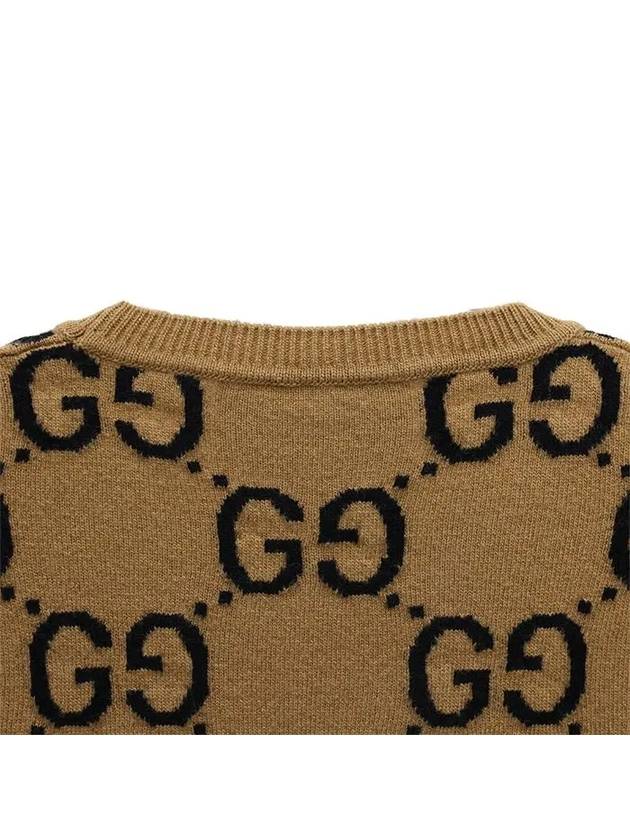 GG Wool Jacquard Knit Top Camel - GUCCI - BALAAN 8