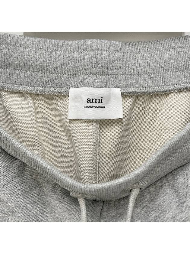 Organic Cotton Fleece Shorts Heather Ash Grey - AMI - BALAAN 9