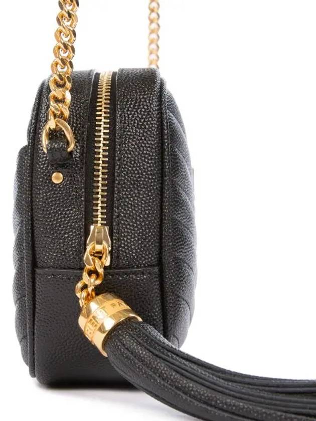 Lulu Mini Quilted Grain Leather Cross Bag Black - SAINT LAURENT - BALAAN 4