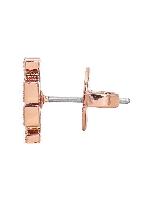 Crystal Logo Stud Earrings Rose Gold - TORY BURCH - BALAAN 4