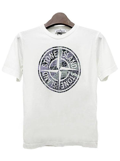 Kids Logo CAMO ONE Print Short Sleeve T Shirt 10 12 White 781621072 V0001 - STONE ISLAND - BALAAN 2