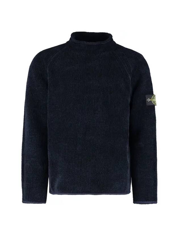 Men's Wappen Patch Knit Turtleneck Navy - STONE ISLAND - BALAAN 1