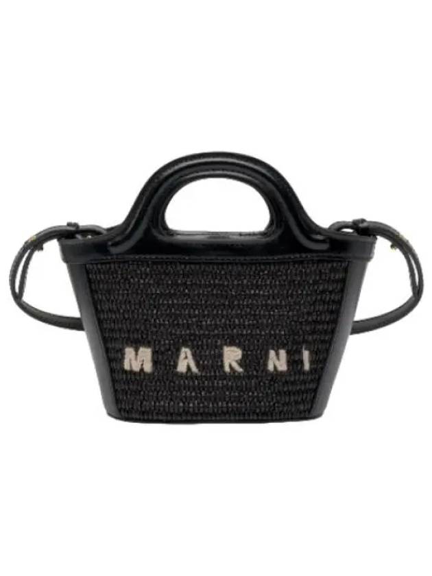 Micro Tropicalia Tote Bag Black Handbag - MARNI - BALAAN 1