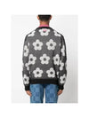 Flower Spot Cotton Cardigan Black - KENZO - BALAAN 5