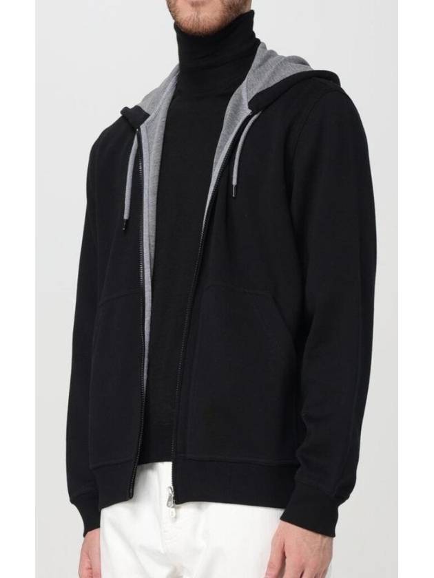 Cotton hooded zip up black - BRUNELLO CUCINELLI - BALAAN 2