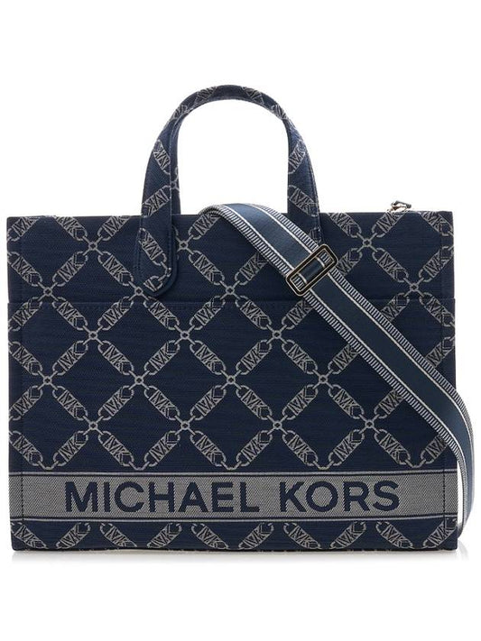 Gigi Large Empire Jacquard Tote Bag Blue - MICHAEL KORS - BALAAN 2