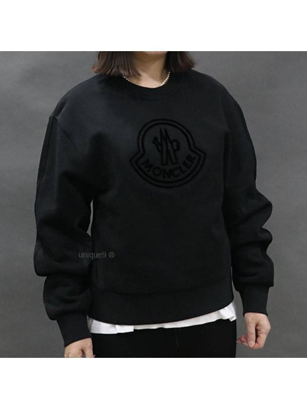 Women's Logo Sweatshirt Black - MONCLER - BALAAN 8