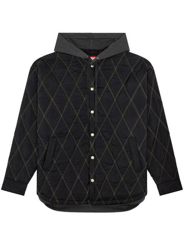 J-Romeo Quilted Hooded Jacket Black - DIESEL - BALAAN 1