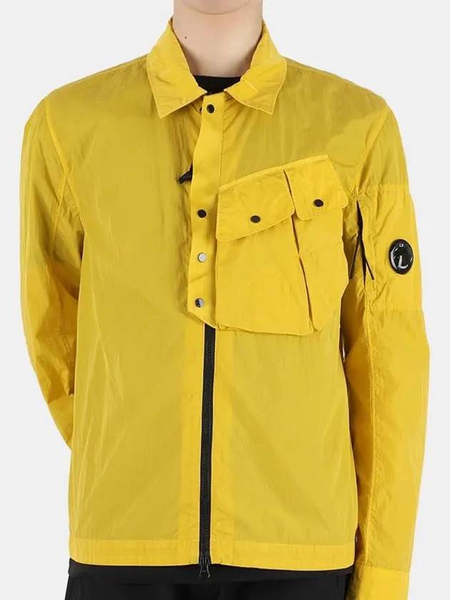 Men's Lens Wappen Chrome R Shirt Jacket Yellow - CP COMPANY - BALAAN.