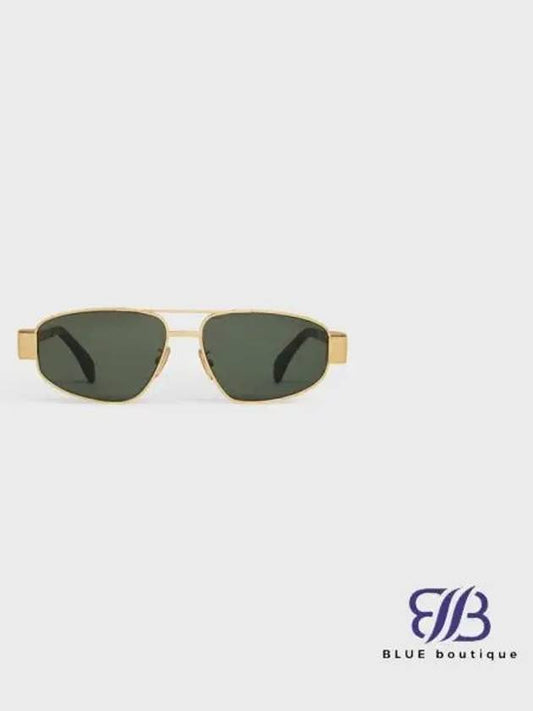 Triomphe 03 Sunglasses Metal Gold Green - CELINE - BALAAN 1