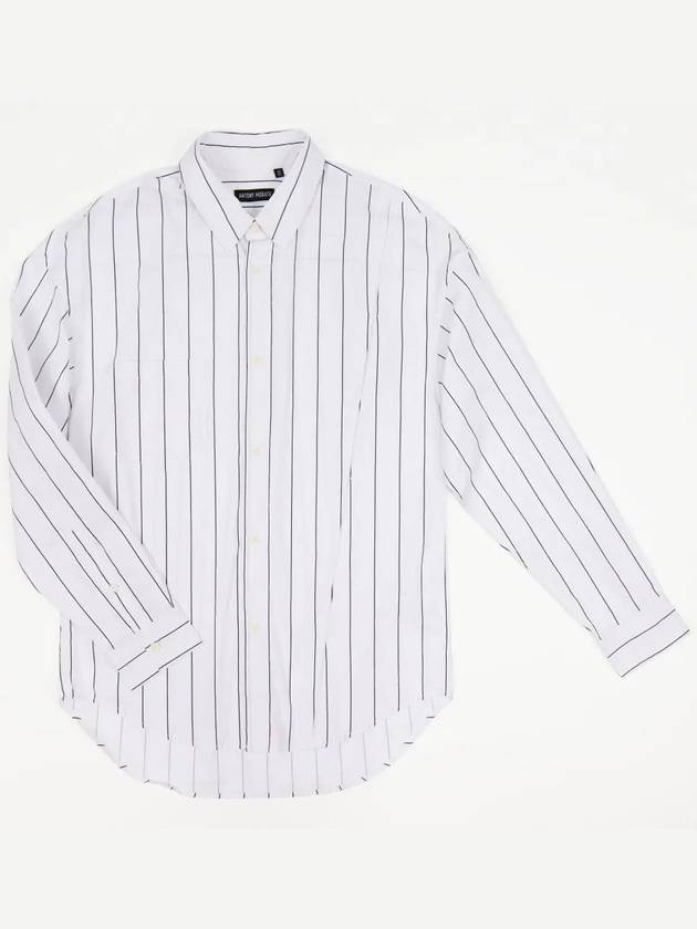 Striped pocket unbalanced long sleeve shirt SH132 - IKALOOOK - BALAAN 3