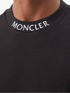 Neckline logo print cotton short sleeve t shirt black 8C00040 8390T 999 - MONCLER - BALAAN 3