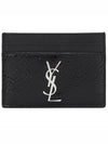 Cassandre Logo Card Wallet Black - SAINT LAURENT - BALAAN 2