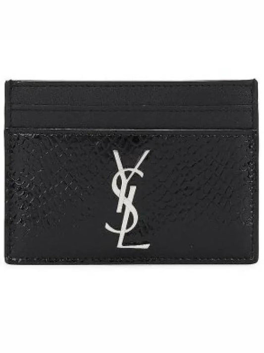 Cassandre Logo Card Wallet Black - SAINT LAURENT - BALAAN 2