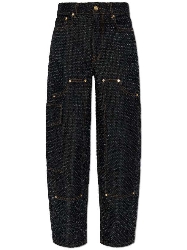 Ganni Jeans With Decorative Finish, Women's, Black - GANNI - BALAAN 1