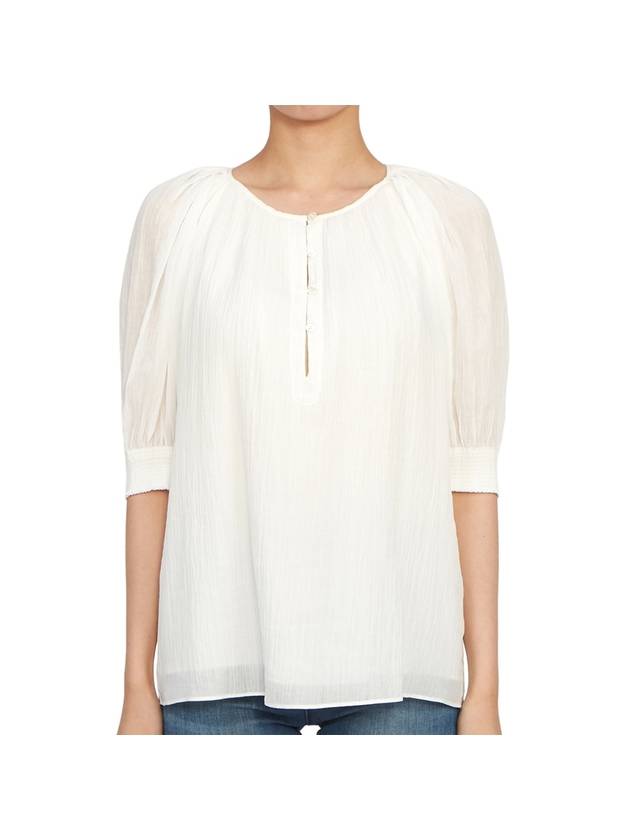 Women's Ramie Cotton Blouse White - VANESSA BRUNO - BALAAN 2