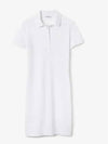 Women's Slim Fit Stretch Cotton Pique Polo Short Dress White - LACOSTE - BALAAN 2