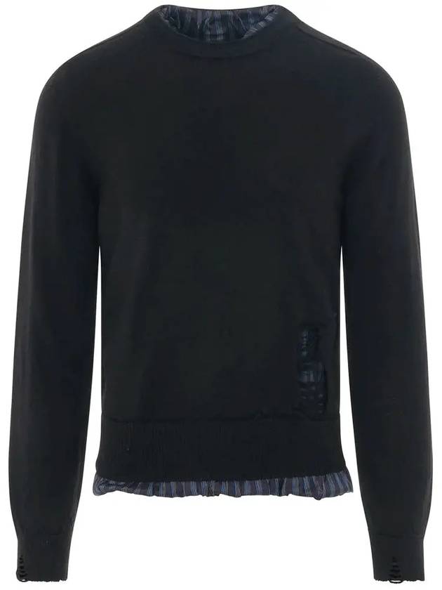 Men's Layered Striped Wool Knit Top Black - MAISON MARGIELA - BALAAN 3