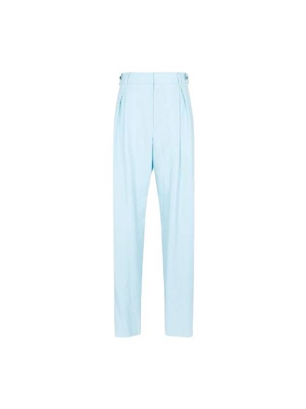 Women's Wool Trousers Straight Pants 703115 LIGHT BLUE BPG - BOTTEGA VENETA - BALAAN 1