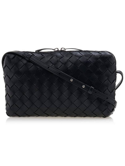 Intrecciato Leather Mini Cross Bag Black - BOTTEGA VENETA - BALAAN 2