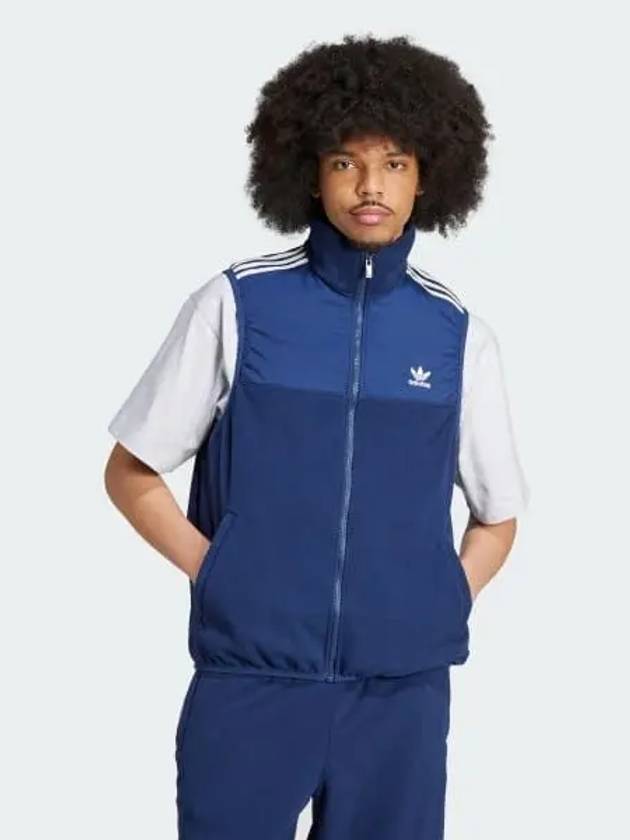 3 Stripe Fleece Vest Blue - ADIDAS - BALAAN 2