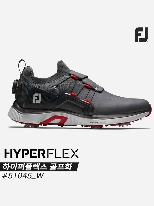 Hyperflex HYPERFLEX Boa Golf Shoes 51045 W Charcoal Gray Red Men's - FOOTJOY - BALAAN 3