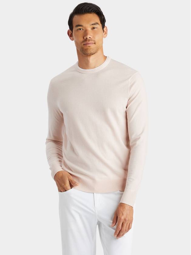 Men's Merino Wool Blend Crewneck Sweater Light Pink - G/FORE - BALAAN 3