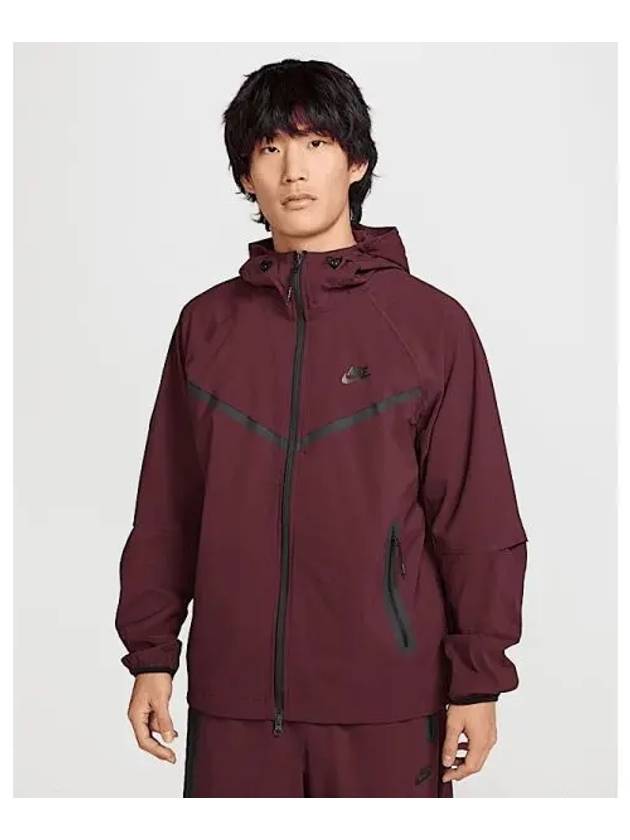 Tech Windrunner Men s Woven Full Zip Jacket Burgundy Crush Black HM7152 652 751903 - NIKE - BALAAN 1