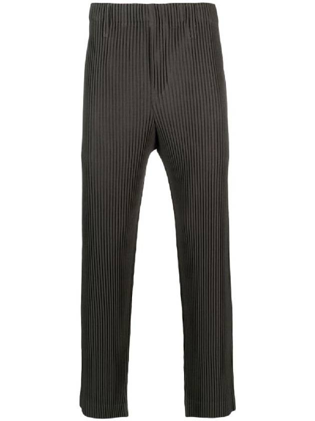 Pleated Straight Pants Khaki - ISSEY MIYAKE - BALAAN 2