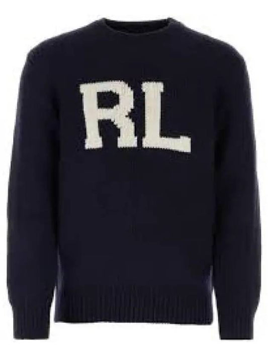 Points Intarsia Knit RL Wool Sweater Blue - POLO RALPH LAUREN - BALAAN 1