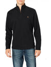 Embroidered Pony Logo Half Zip-Up Knit Top Black - POLO RALPH LAUREN - BALAAN 3