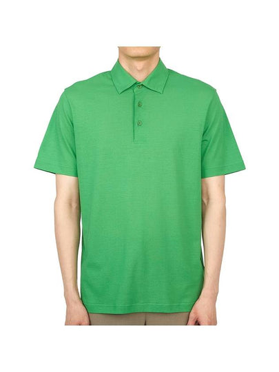 Short Sleeve Cotton Pk Shirt Green - HERNO - BALAAN 2