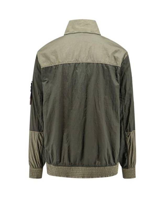 Logo Patch Recycled Nylon Track Jacket Musk Green - STONE ISLAND - BALAAN 3