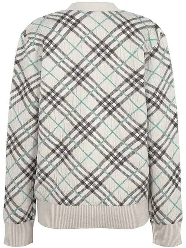 Check Wool Mohair Blend Cardigan Husk - BURBERRY - BALAAN 3