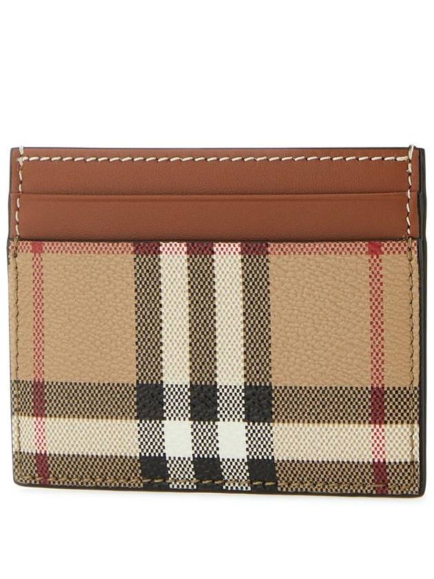 Check Print Leather Card Holder Beige - BURBERRY - BALAAN 3