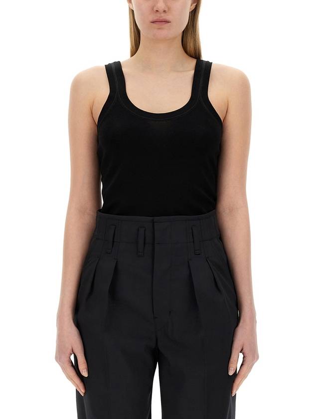 Ribbed Cotton Sleeveless Black - LEMAIRE - BALAAN 3