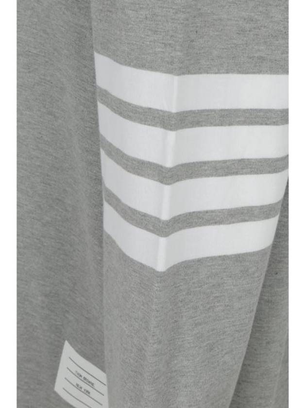 Engineered 4 Bar Medium Weight Jersey Oversized Long Sleeved T-Shirt Light Grey - THOM BROWNE - BALAAN 4