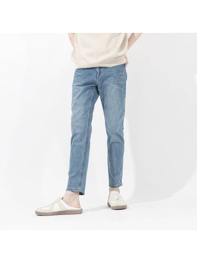 Perfect Jeans Tapered Fit Blue Washed Span Denim Pants - GOLD PERCENT - BALAAN 2