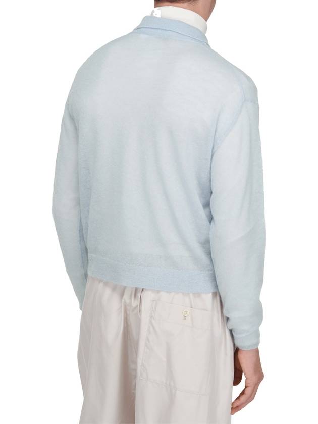 Kid Mohair Sheer Knit Cardigan Light Blue - AURALEE - BALAAN 4