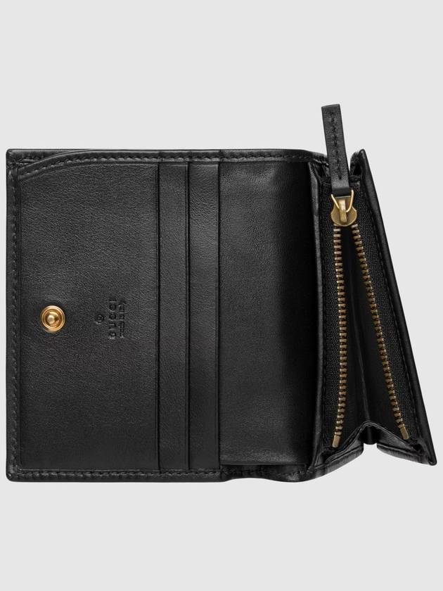 GG Matelasse Marmont Half Wallet Card Wallet Black - GUCCI - BALAAN 7