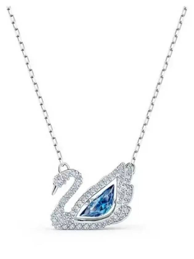 Women's Dancing Swan Rhodium Plated Necklace Blue - SWAROVSKI - BALAAN 2