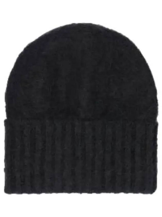 Brushed Super Kid Mohair Knit Beanie Ink Black Hat - AURALEE - BALAAN 1