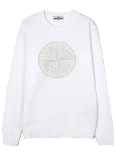 Industrial One Print Brushed Cotton Fleece Crew Neck Sweatshirt Regular Fit - STONE ISLAND - BALAAN 1