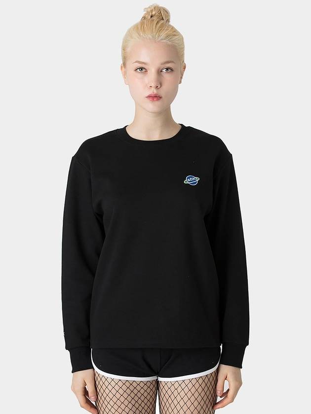 Point Space Embroidered Long Sleeve T-Shirt Black - AOX - BALAAN 3