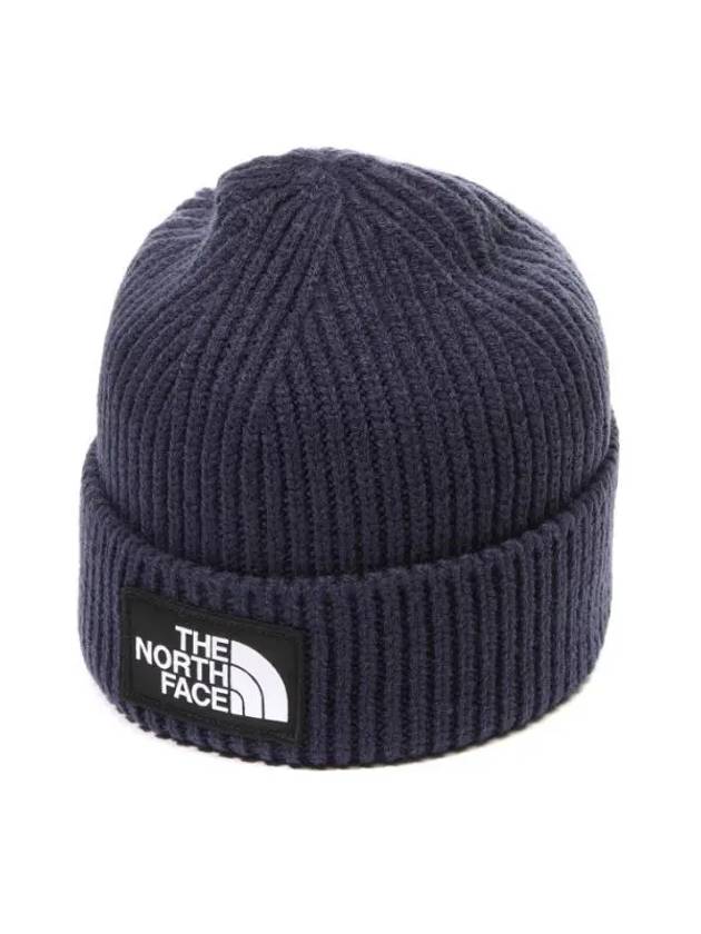 TNF Logo Box Cuffed Beanie Navy - THE NORTH FACE - BALAAN 1