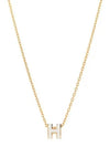 Mini Pop H Pendant Necklace Gold Blanc White - HERMES - BALAAN 2