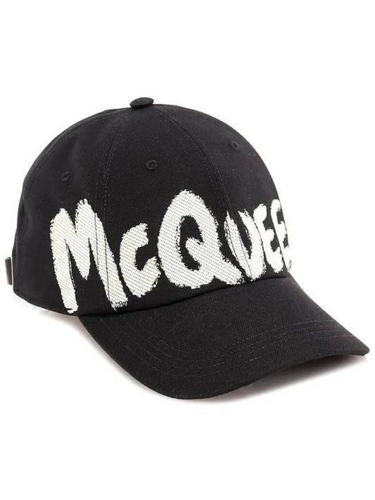 Signature Logo Graffiti Print Ball Cap Black - ALEXANDER MCQUEEN - BALAAN 2