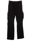 Stretch Sateen Cargo Straight Pants Black - CP COMPANY - BALAAN 2