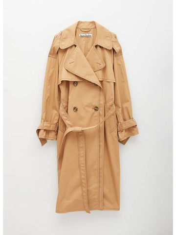 Cotton Trench Coat Beige - ACNE STUDIOS - BALAAN 1