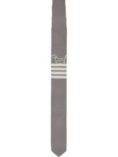 Hector Icon 4 Bar Silk Knit Tie Light Grey - THOM BROWNE - BALAAN 2